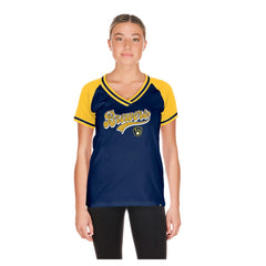 Milwaukee Brewers Women's Gameday V-Neck T-Shirt Navy | New Era
