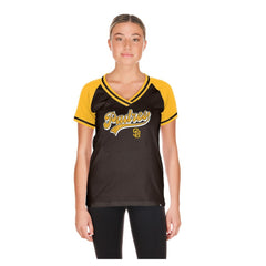San Diego Padres Women's Gameday V-Neck T-Shirt Brown | New Era