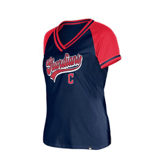 Cleveland Guardians Women's Gameday V-Neck T-Shirt Navy | New Era