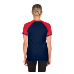 Atlanta Braves Women's Gameday V-Neck T-Shirt Navy | New Era