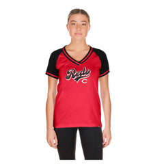 Cincinnati Reds Women's Gameday V-Neck T-Shirt Red | New Era