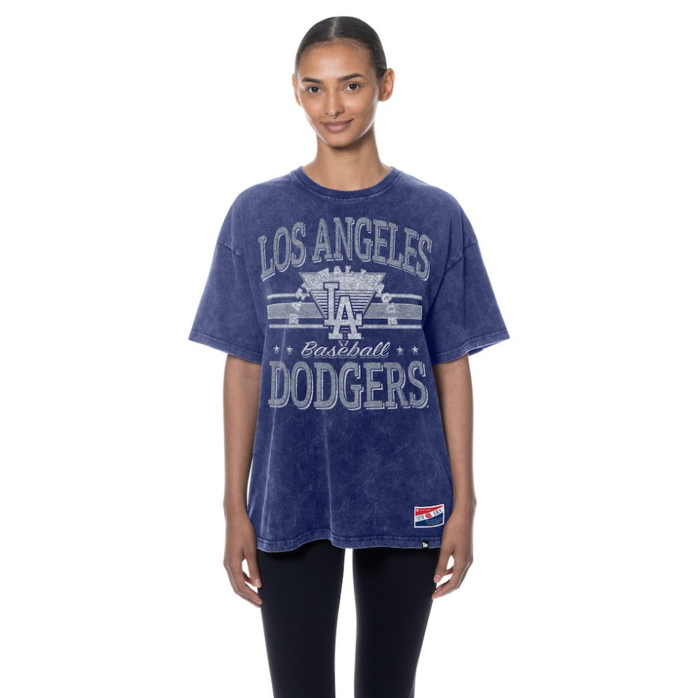 Los Angeles Dodgers Women's Oversized Boyfriend T-Shirt Blue | New Era