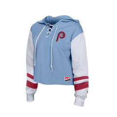 Philadelphia Phillies Women's Boxy Lace-Up Hoodie Light Blue | New Era