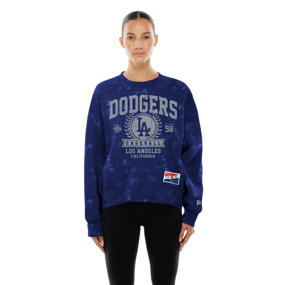 Los Angeles Dodgers Women's Throwback Oversized Boxy Sweatshirt Royal | New Era
