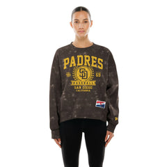 San Diego Padres Women's Throwback Oversized Boxy Sweatshirt Brown | New Era