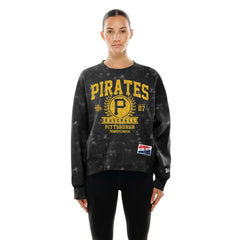 Pittsburgh Pirates Women's Throwback Oversized Boxy Sweatshirt Black | New Era