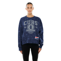 Chicago Cubs Women's Throwback Oversized Boxy Sweatshirt Royal | New Era