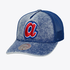 Atlanta Braves Unisex Cooperstown Gameday Adjustable Trucker Hat Blue | Mitchell & Ness