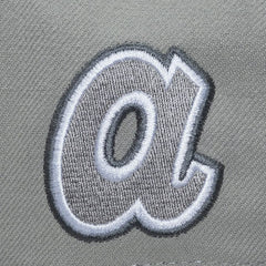 Atlanta Braves Cooperstown Thunderstorm Head Coach Pro-Crown Adjustable Hat Gray | Mitchell & Ness