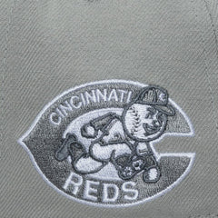 Cincinnati Reds Cooperstown Thunderstorm Head Coach Pro-Crown Adjustable Hat Gray | Mitchell & Ness