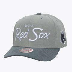 Boston Red Sox Thunderstorm Head Coach Pro-Crown Adjustable Hat Gray | Mitchell & Ness