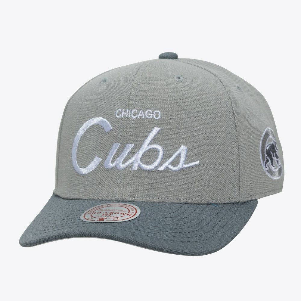 Chicago Cubs Thunderstorm Head Coach Pro-Crown Adjustable Hat Gray | Mitchell & Ness