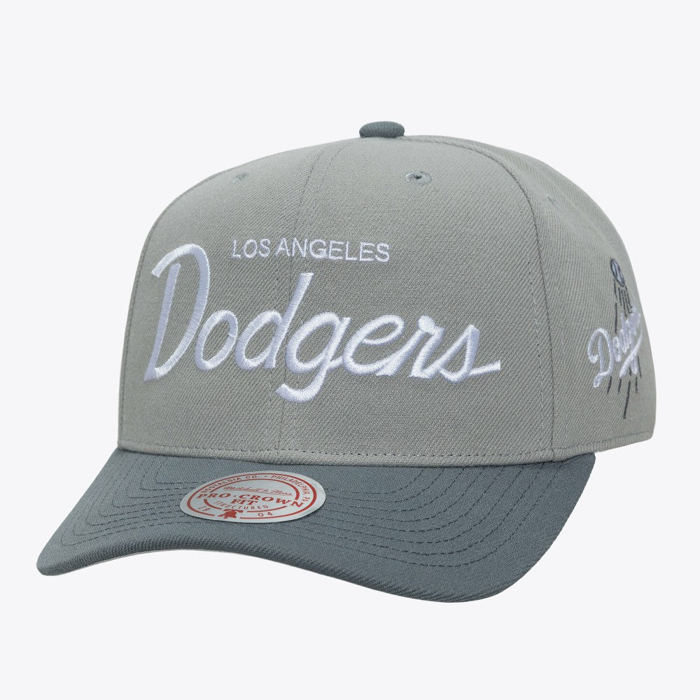 Los Angeles Dodgers Thunderstorm Head Coach Pro-Crown Adjustable Hat Gray | Mitchell & Ness