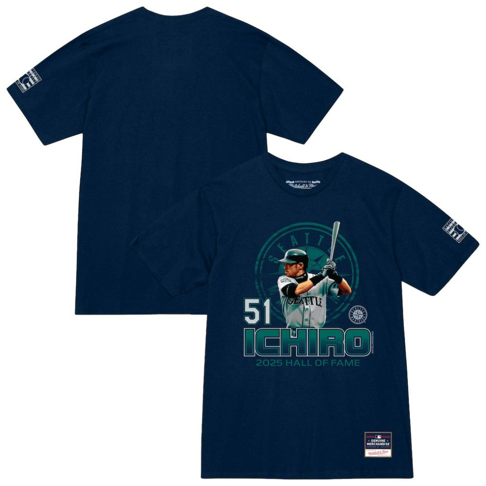 Ichiro Suzuki Seattle Mariners Hall of Fame Hitter T-Shirt Navy | Mitchell & Ness