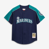 Ichiro Suzuki Seattle Mariners 2006 Cooperstown Mesh Batting Practice Button-Up Jersey - Navy
