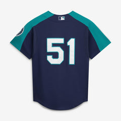 Ichiro Suzuki Seattle Mariners 2006 Cooperstown Mesh Batting Practice Button-Up Jersey - Navy