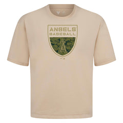 Los Angeles Angels Levelwear Oversized Luxe Signature Knit Buckler T-Shirt Khaki