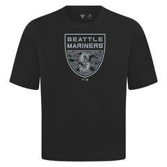 Seattle Mariners Levelwear Oversized Luxe Signature Knit Buckler T-Shirt Black