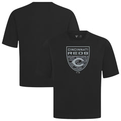 Cincinnati Reds Levelwear Oversized Luxe Signature Knit Buckler T-Shirt Black