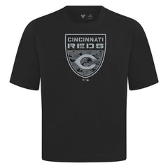 Cincinnati Reds Levelwear Oversized Luxe Signature Knit Buckler T-Shirt Black