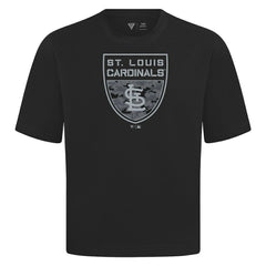 St. Louis Cardinals Levelwear Oversized Luxe Signature Knit Buckler T-Shirt Black
