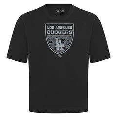 Los Angeles Dodgers Levelwear Oversized Luxe Signature Knit Buckler T-Shirt Black