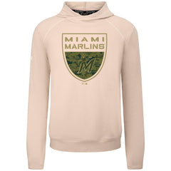 Miami Marlins Levelwear Mandate Buckler Tri-Blend Pullover Hoodie Khaki