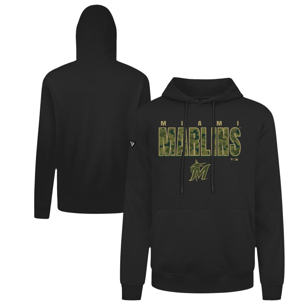 Miami Marlins Levelwear Podium Protect Pullover Hoodie Black