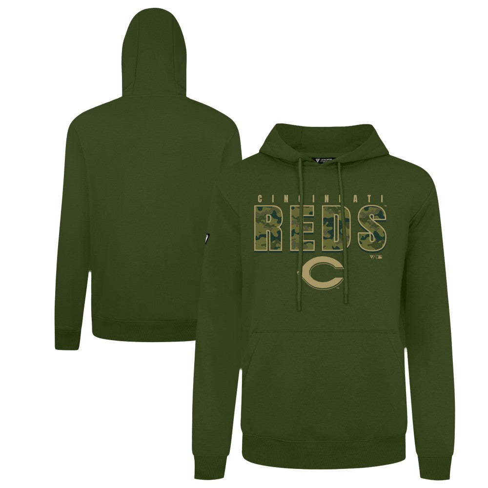 Cincinnati Reds Levelwear Podium Protect Pullover Hoodie Green