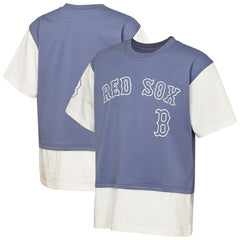 Boston Red Sox Outerstuff Youth Ultimate Pastels Premium Double Run T-Shirt Navy/Cream