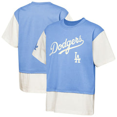 Los Angeles Dodgers Outerstuff Youth Ultimate Pastels Premium Double Run T-Shirt Royal/Cream