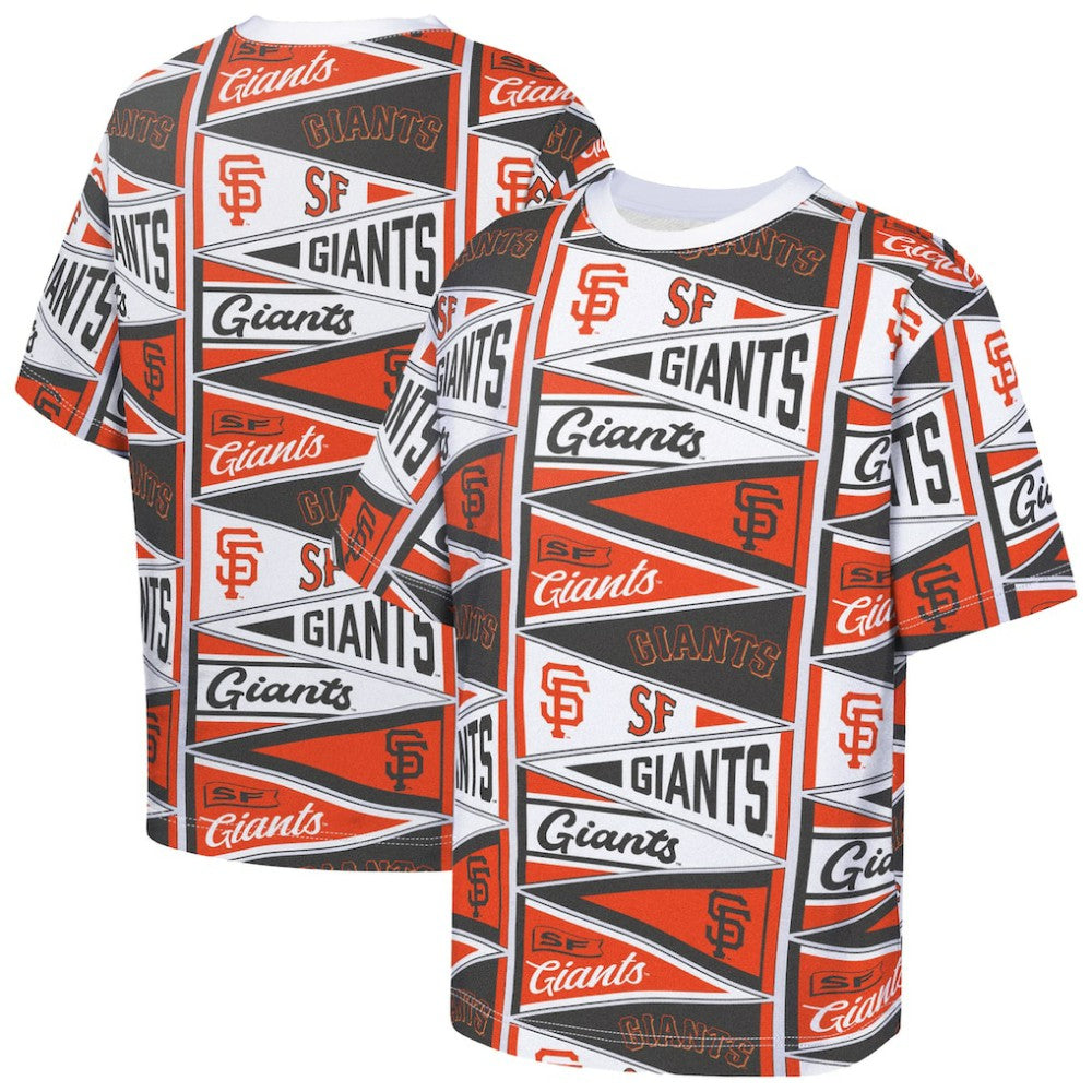San Francisco Giants Outerstuff Youth All-Over Pennant T-Shirt Orange
