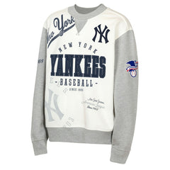 New York Yankees Outerstuff Youth Big League Power Hit Fleece Sweatshirt Cream/Gray