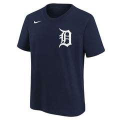 Detroit Tigers Youth Wordmark T-Shirt Athletic Navy | Nike