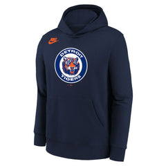 Detroit Tigers Youth Club Fleece Hoodie Athletic Navy | Nike