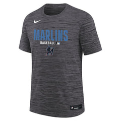 Miami Marlins Youth Authentic Collection Velocity Dri-FIT T-Shirt Black | Nike