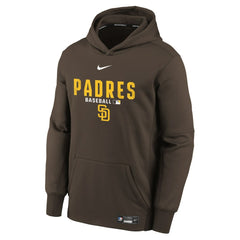 San Diego Padres Youth Authentic Collection Therma-FIT Hoodie Brown | Nike