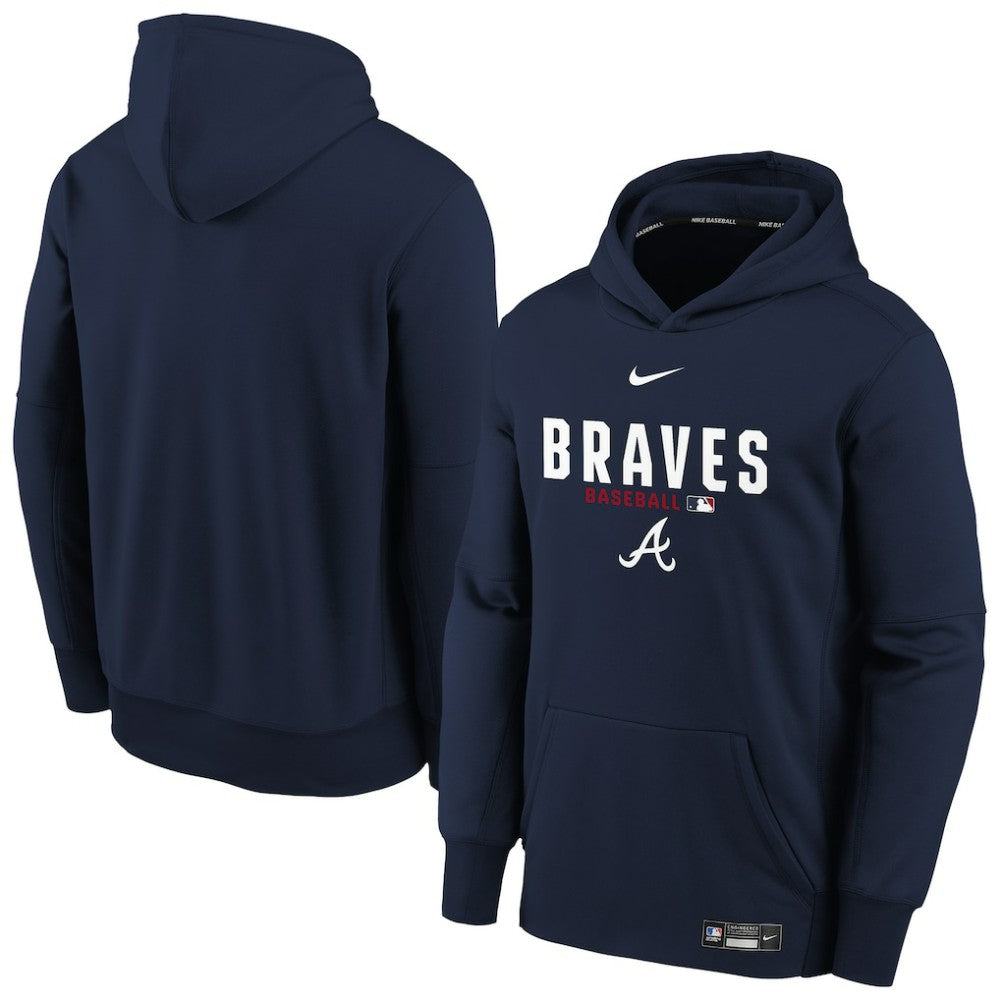 Atlanta Braves Youth Authentic Collection Therma-FIT Hoodie Navy | Nike