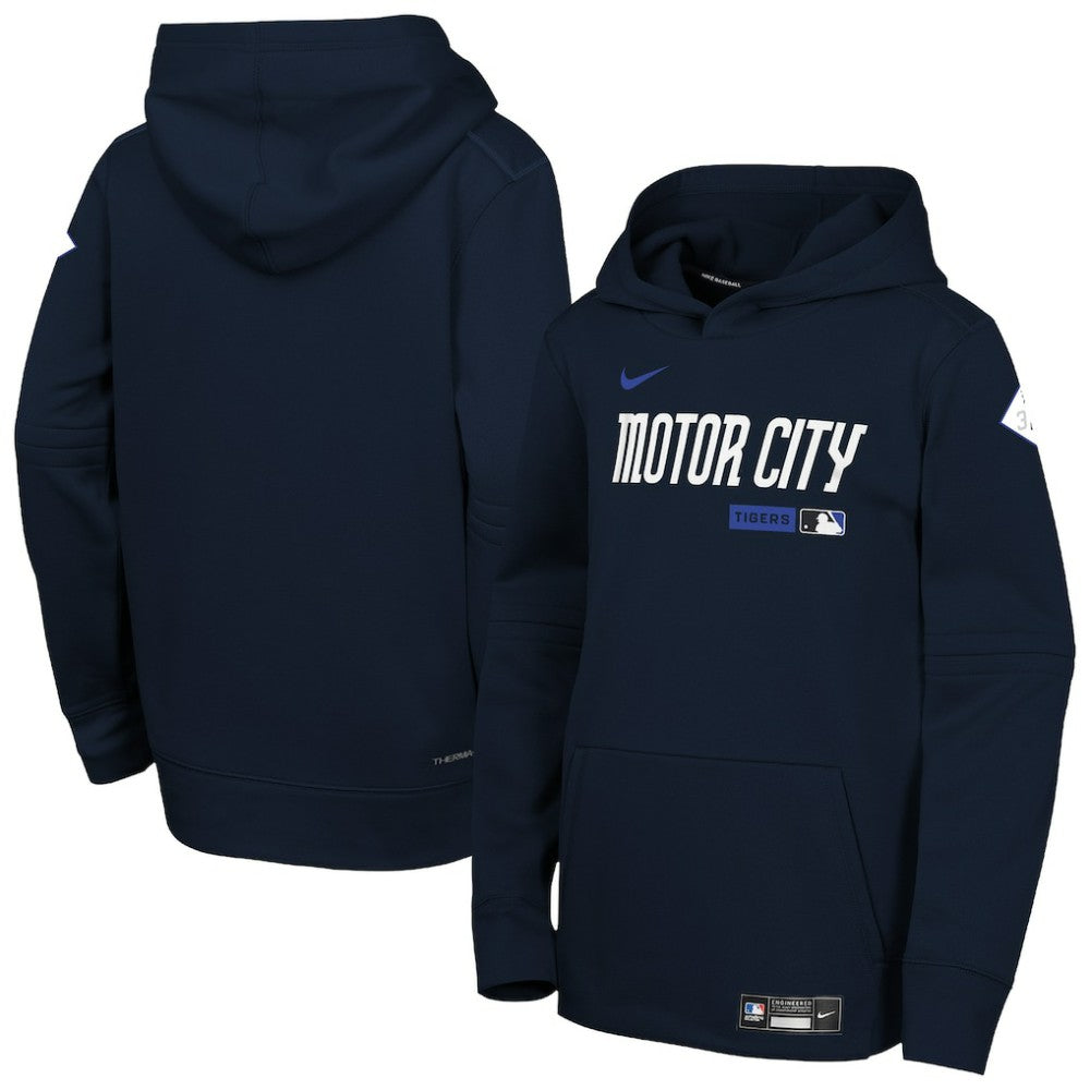 Detroit Tigers Youth Authentic Collection City Connect Therma-FIT Hoodie Navy | Nike