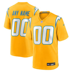 Los Angeles Chargers Alternate Charger Power Game Custom Jersey - Gold