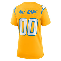 Los Angeles Chargers Women's Alternate Charger Power Game Custom Jersey - Gold