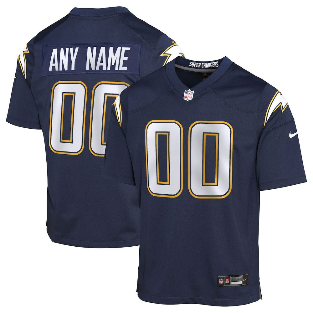 Los Angeles Chargers Youth Alternate Super Chargers Game Custom Jersey - Navy
