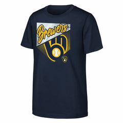 Milwaukee Brewers Outerstuff Youth Prime Plate T-Shirt Navy