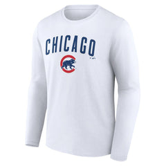 Chicago Cubs Team Lockup Long Sleeve T-Shirt White