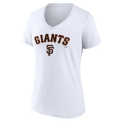 San Francisco Giants Women's Team Lockup V-Neck T-Shirt White