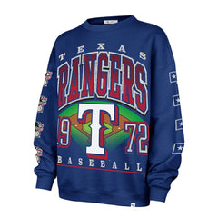 Texas Rangers Women's Trendy Team Go Big Oversized Sweatshirt Royal | 47 brand