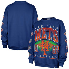 New York Mets Women's Trendy Team Go Big Oversized Sweatshirt Royal | 47 brand