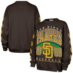 San Diego Padres Women's Trendy Team Go Big Oversized Sweatshirt Brown | 47 brand