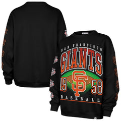 San Francisco Giants Women's Trendy Team Go Big Oversized Sweatshirt Black | 47 brand