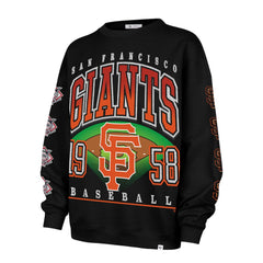 San Francisco Giants Women's Trendy Team Go Big Oversized Sweatshirt Black | 47 brand
